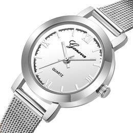 Ceas de dama geneva, bratara metalica, stil casual