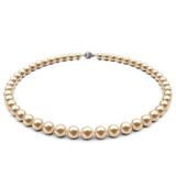 Colier Perle Naturale Crem de 6-7 mm cu Inchizatoare Sferica din Aur Alb de 14 karate