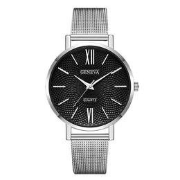 Ceas de dama geneva, bratara metalica - argintiu, stil fashion