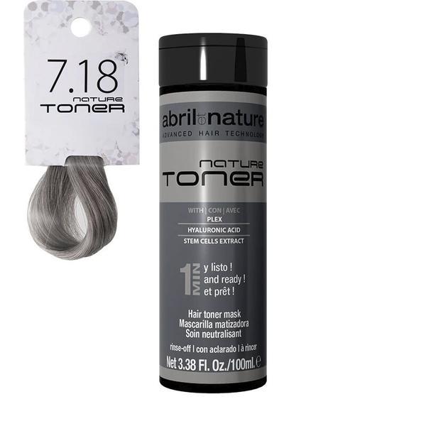 Masca nuantatoare pentru par Nature Tonner Abril et Nature 7.18 Blond gri bej-perlat, 100 ml