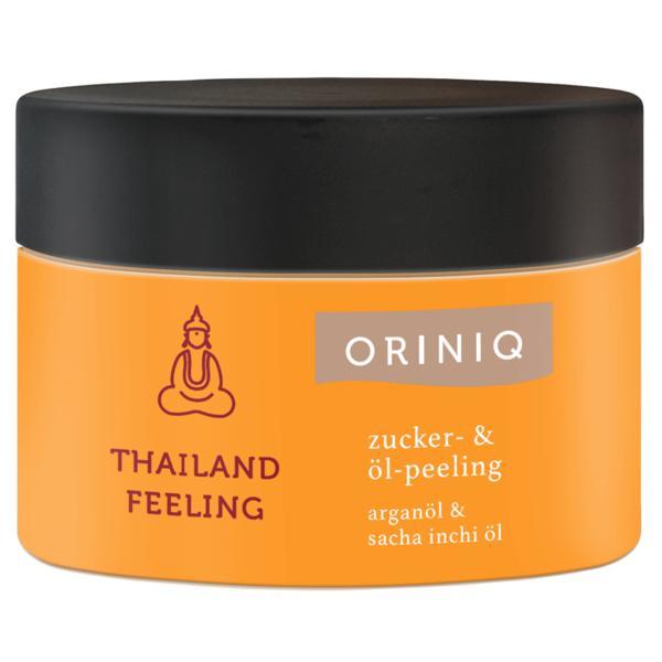 Crema de corp pentru peeling cu zahar, ulei de argan si ulei de sacha inchi, thailand feeling, oriniq, 250 g