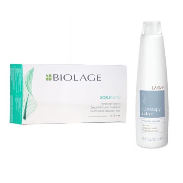 Set impotriva caderii parului, Biolage Scalp Sync Fiole 10 x 6 ml + Lakme K.Therapy Active Sampon 300 ml esteto.ro imagine noua