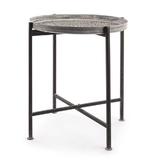 Masuta cafea picioare pliabile fier negru cu blat mdf Anil Diametru 42 cm x 48 h 