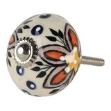 Buton mobila din fier si ceramica multicolora Etnic 4 cm x 6 cm