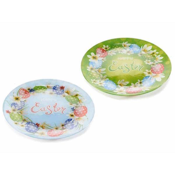 Set 2 platouri din sticla model paste 25 cm