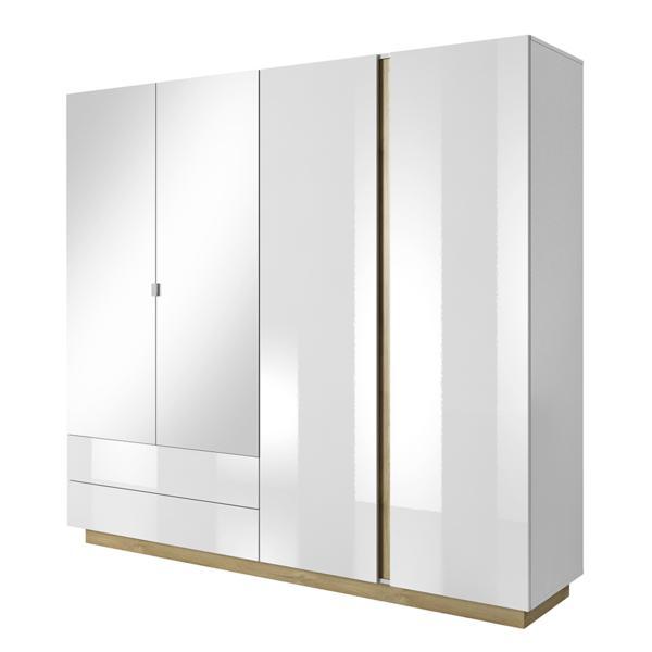 Dulap mdf alb stejar grandson luciu city 220x54x202,4 cm