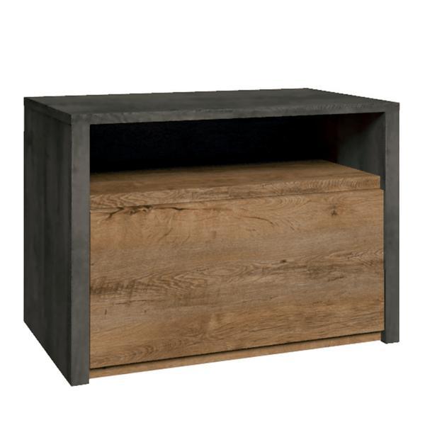 Noptiera mdf stejar lefkas gri montana 50x43x46 cm