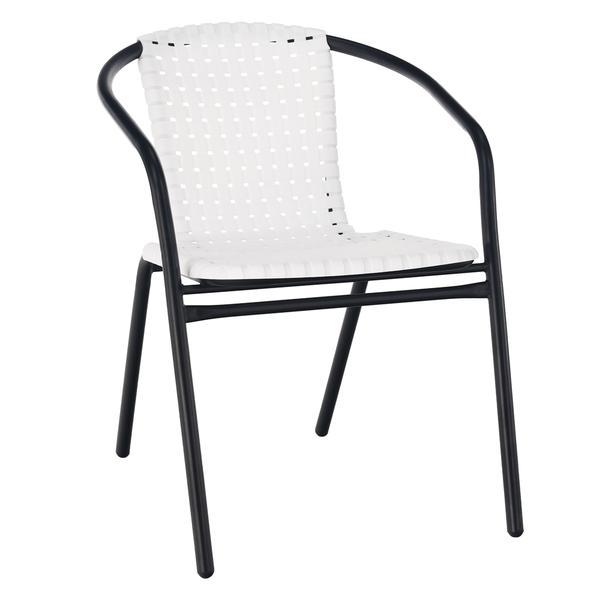 Scaun stivuibil alb negru bergola 53x60x73 cm