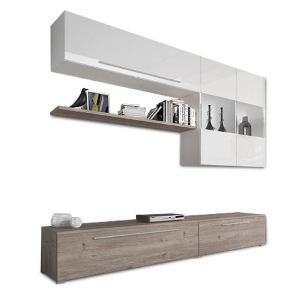 Set mdf stejar nelson alb natur sofi 268x208x49 cm