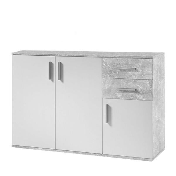 Comoda pal alb ciment poppy 120x82x35 cm