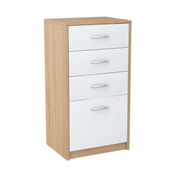 Comoda pal stejar sonoma alb agnesa 45x85x35 cm