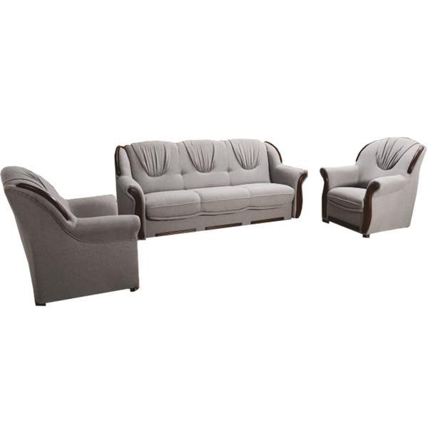 Set canapea, 2 fotolii gri wenge mety 225x95x95 cm, 88x90x95 cm