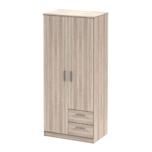 Dulap 2 usi 2 sertare mdf stejar sonoma noko 82x53x184 cm 