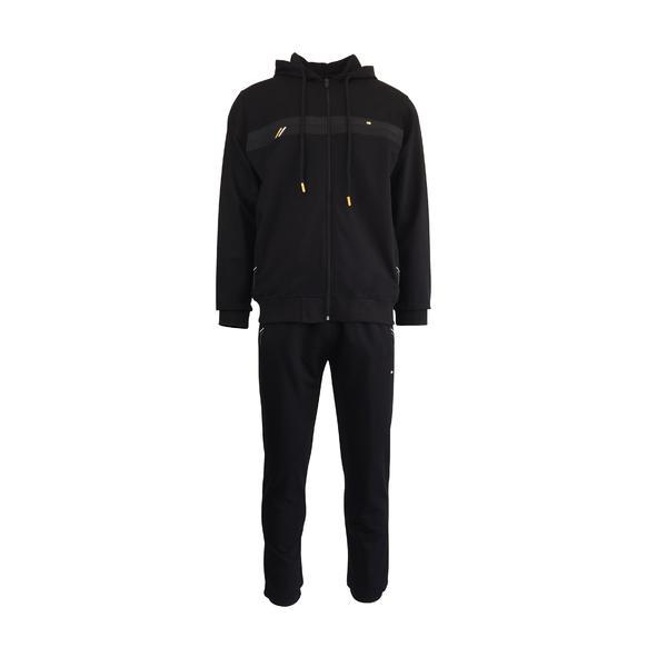 Trening barbat, univers fashion, bluza cu gluga si pantaloni, negru, m