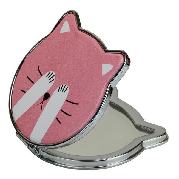 Oglinda de poseta Rose Cat, dubla de buzunar, Cosmetikon