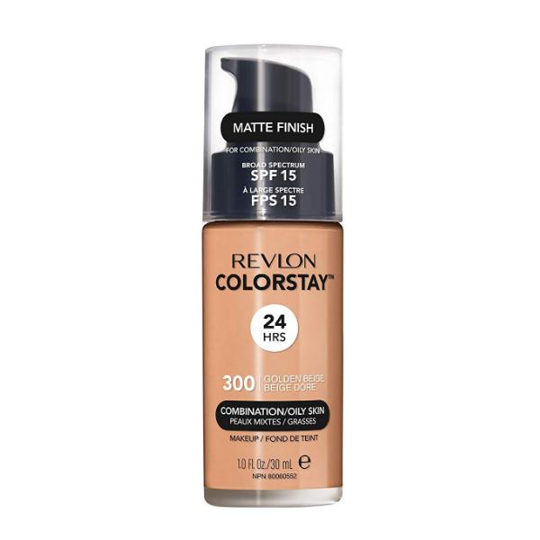 Fond de Ten cu SPF15 pentru Tenul Mixt si Gras - Revlon Colorstay 24hrs, nuanta 300 Golden Beige, 30ml