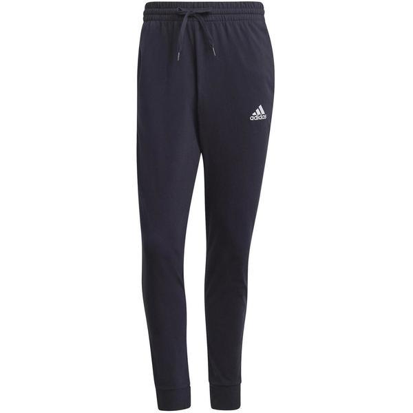 Pantaloni barbati adidas essentials single jersey tapered cuff gk9259, m, albastru