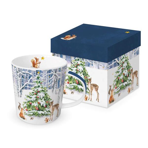 Cana portelan pentru ceai, cafea, craciun, 350ml