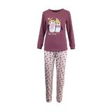 Pijama dama, Univers Fashion, bluza mov inchis si pantaloni roz, 2XL