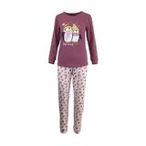 Pijama dama, Univers Fashion, bluza mov inchis si pantaloni roz, S