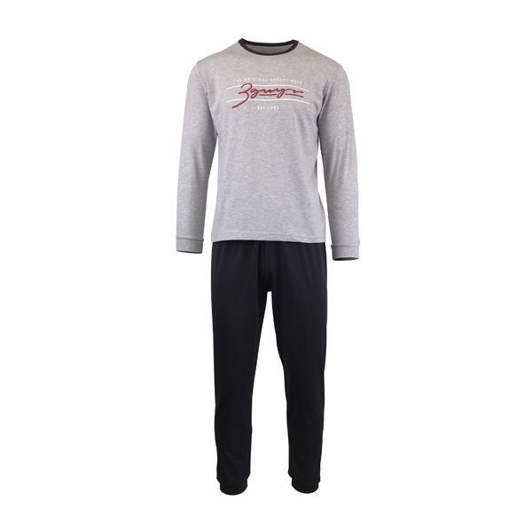Pijama barbat, univers fashion, bluza gri si pantaloni negru, m