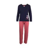Pijama dama, Univers Fashion, bluza bleumarin si pantaloni rosu, XL