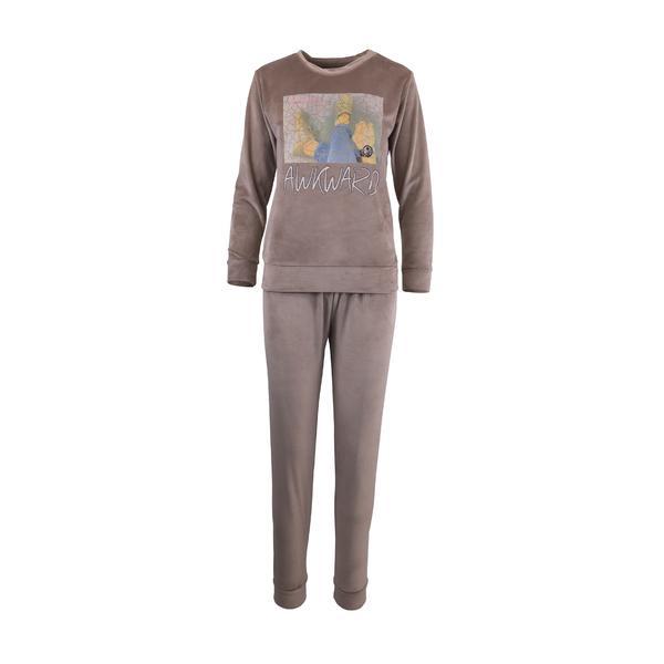 Pijama dama, univers fashion, catifea, bej, xs