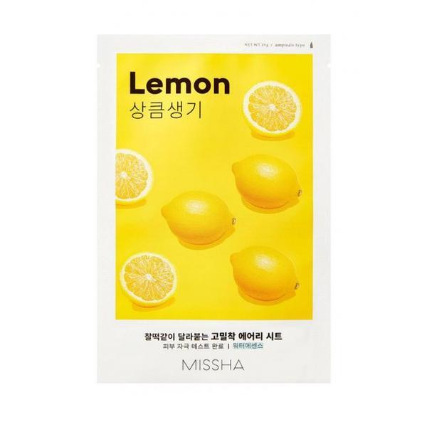 Masca cu extract de lamaie – ten radiant airy fit sheet mask (lemon), missha, 19g