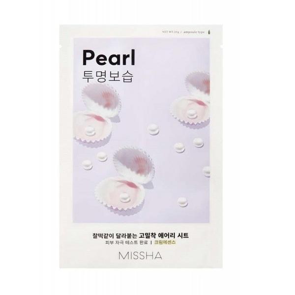 Masca cu extract de perla – ten obosit Airy Fit Sheet Mask (Pearl), Missha, 19g