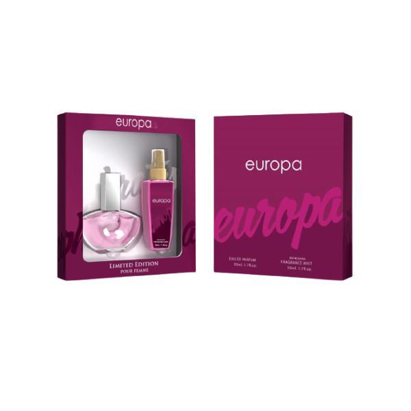 Set parfum dama, Europa, Apa de parfum 50ml+Spray corp 50ml, MB Perfumes 50ML poza noua reduceri 2022