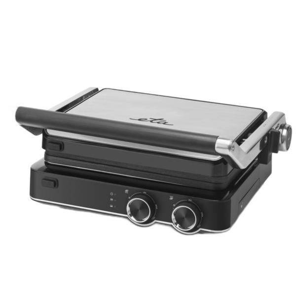 Gratar electric eta grilchef 5156, 2000 w, otel inoxidabil, deschidere la 180 de grade, 2 termostate