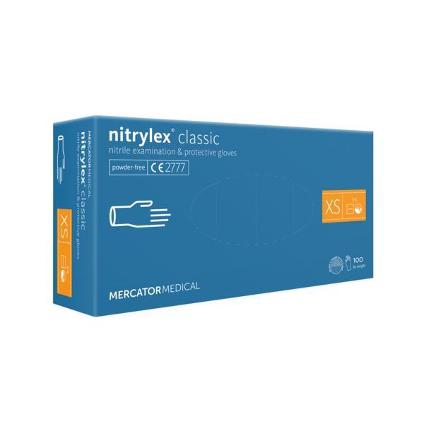 Set manusi nitrylex classic, nitril, nepudrate, albastru, xs, 100buc