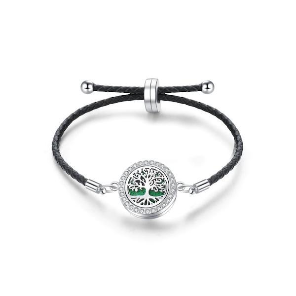 Bratara difuzor de ulei esential cu inchidere magnetica pentru aromaterapie sau parfum Tree of Life