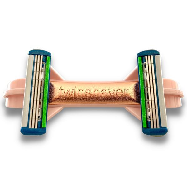 Aparat de ras si barbierit pentru cap si corp twinshaver® cu 4 rezerve incluse, fara taieturi, roz