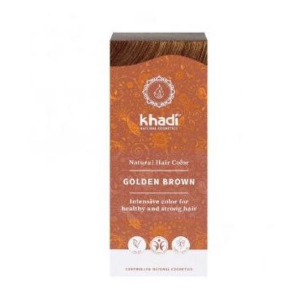 Vopsea de par naturala saten auriu - khadi, 100g