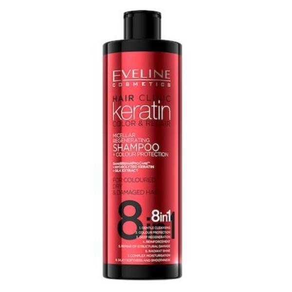 Sampon pentru par Eveline Hair Clinic Keratin Colour Protection 8 in 1 400 ml image0