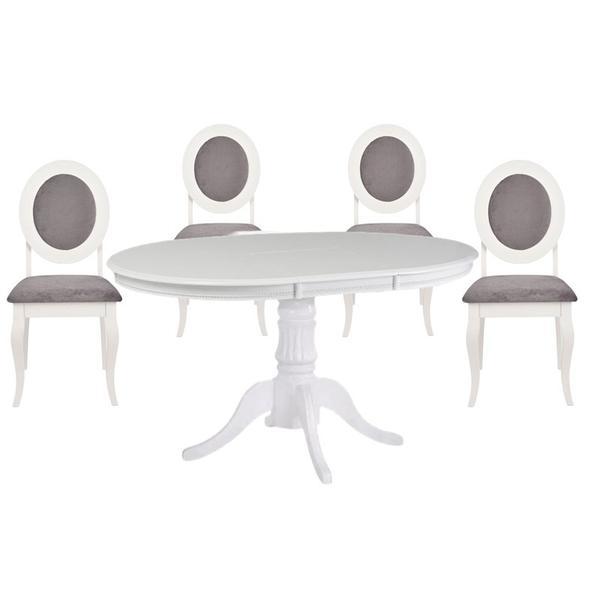 Set masa living hm william cu 4 scaune hm barock, 90x75x90/124 cm
