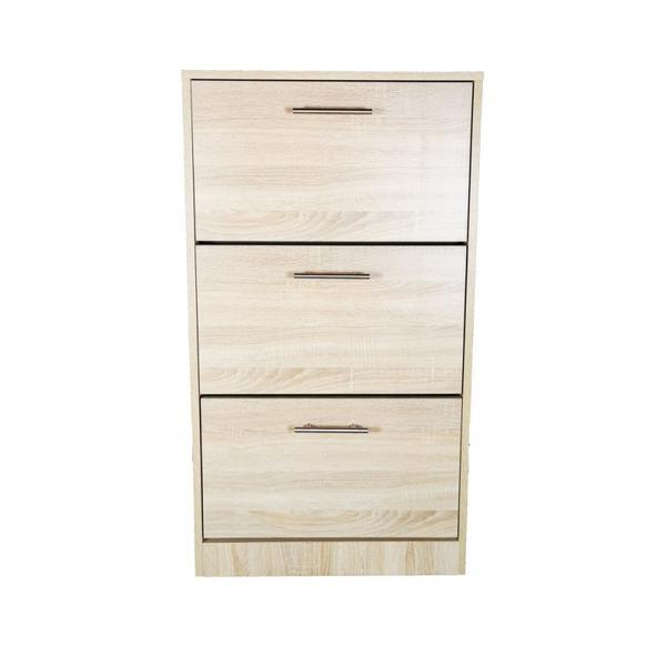 Pantofar gn varna 3 usi stejar alb, 63x24x117 cm