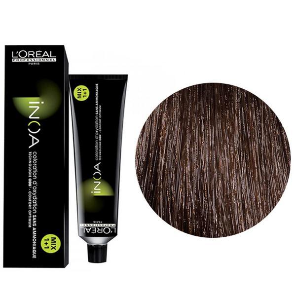 Short life - vopsea de par demi-permanenta l'oreal professionnel inoa 4.35 golden mahogany brow, 60 ml