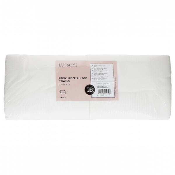 Prosoape de unica pentru pedichiura - Lussoni Tools For Beauty, Pedicure cellulose towels, 50x40cm, 100buc