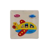 Puzzle din lemn 15x15 cm - Avion, 7Toys