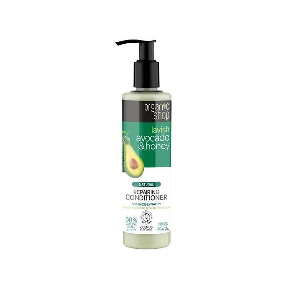 Balsam de par bio reparator avocado   miere, organic shop, 280ml