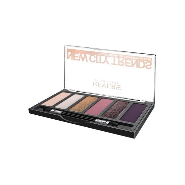 Set 6 culori fard de pleoape new city trends, revers, nr.7, maro, 9g