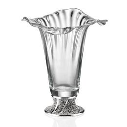 Vaza Valenti - sticla cu picior argintat / trandafiri