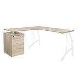 Birou de colt alb natur Kavita 151.5x55x76 cm