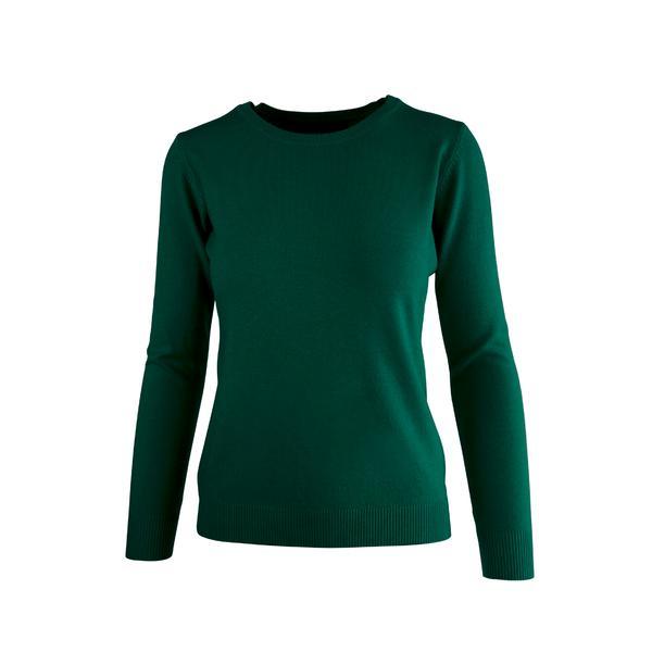 Pulover, univers fashion, tricotat fin cu decolteu rotund, verde, m-l