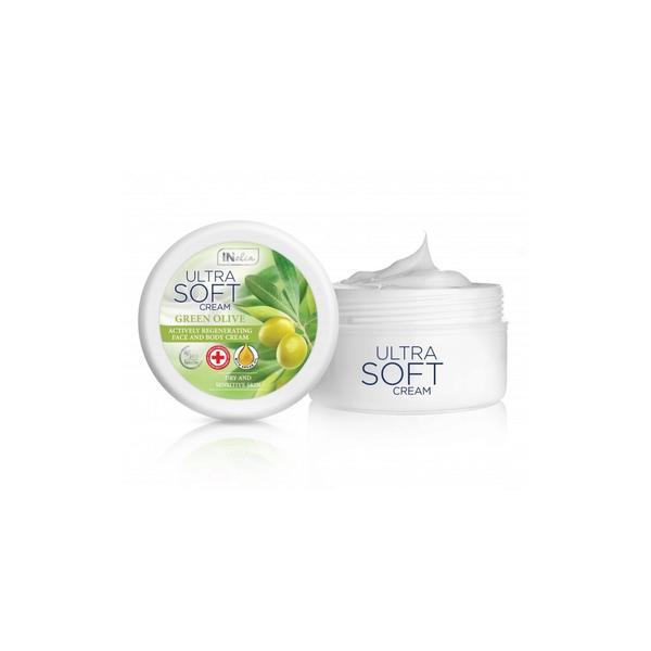 Crema pentru fata si corp, Inelia, Ultra Soft, Regenerare activa, Masline Verzi, 200ml