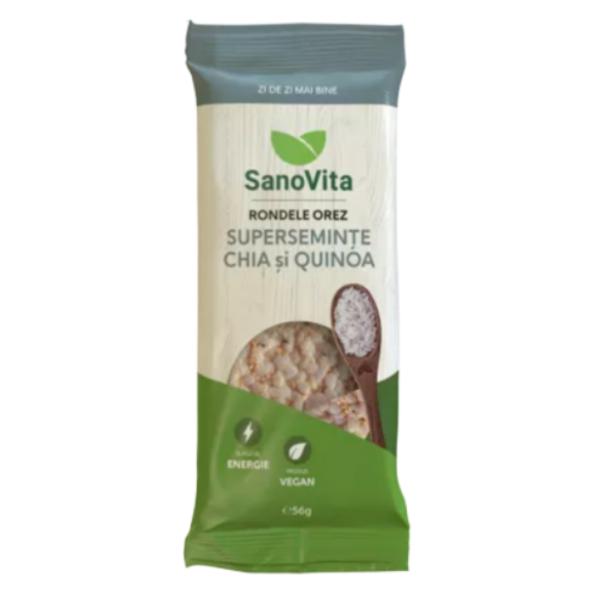 Mini rondele cu seminte de chia si quinoa Sanovita, 56 g