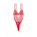 Costum Sexy, Victoria's Secret, Unlined Corded Lace Teddy, Red, Marime S