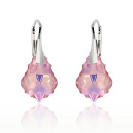 Cercei argint, Cercei Swarovski Crystals Baroque Rose AB 22mm (Cercei Criando Bijoux)